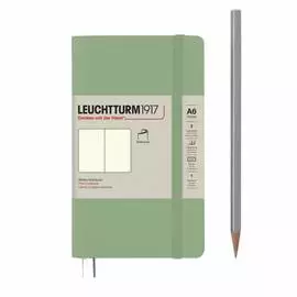 Записная книжка нелинованная Leuchtturm Pocket A6 123 стр., мягкая обложка пастельный зеленый