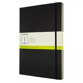 Записная книжка нелинованная Moleskine "Classic" 21х30 см 192 стр, твердая обложка черная