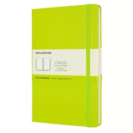 Записная книжка нелинованная Moleskine "Classic" Large 13х21 см 240 стр, твердая обложка лайм