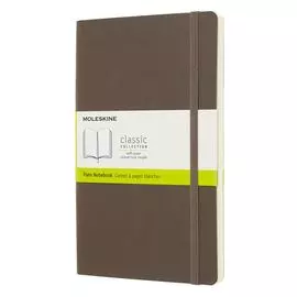Записная книжка нелинованная Moleskine "Classic Sof" Large, 130х210 мм 192 стр, обложка коричневая