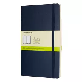 Записная книжка нелинованная Moleskine "Classic Sof" Large, 130х210 мм 192 стр, обложка синий сапфир