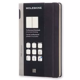 Записная книжка в линейку Moleskine "Professional" Large, 130х210 мм 240 стр, обложка черная