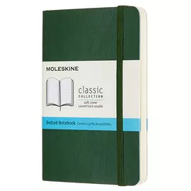 Записная книжка, пунктир Moleskine "CLASSIC SOFT" Pocket 90х140 мм 192 стр., обложка зеленая