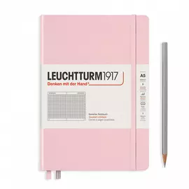 Записная книжка в клетку Leuchtturm A5 251 стр., твердая обложка розовая