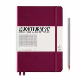 Записная книжка в клетку Leuchtturm A5 251 стр., твердая обложка винная