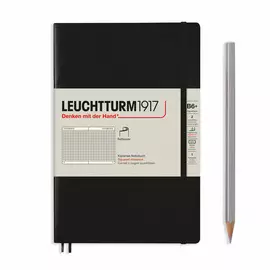 Записная книжка в клетку Leuchtturm Paperback В6+ 123 стр., мягкая обложка черная