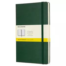 Записная книжка в клетку Moleskine "Classic" Large 13х21 см 240 стр, твердая обложка зеленая