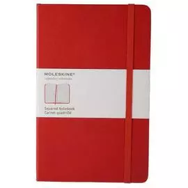 Записная книжка в клетку Moleskine "Classic" Large, обложка красная