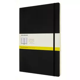 Записная книжка в клетку Moleskine "Classic Soft" 21х30 см 192 стр., обложка мягкая черная