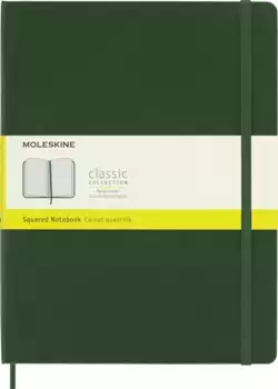 Записная книжка в клетку Moleskine "Classic" XLarge 19х25 см 192 стр, твердая обложка зеленая