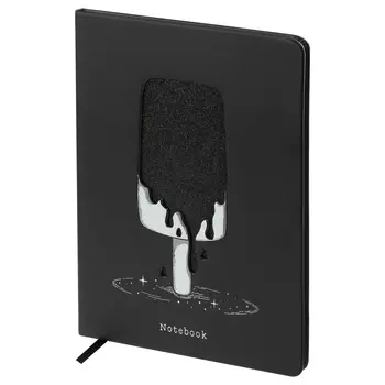 Записная книжка в линейку, кожзам, MESHU "Ice" А5 80 л, твердая обложка, тиснение фольгой, вырубка