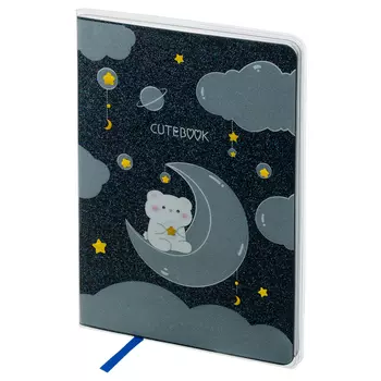 Записная книжка в линейку, ЛАЙТ, кожзам, MESHU "Cutestar" А5 80 л, съемная пластиковая обложка с диз