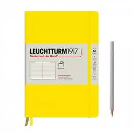Записная книжка в линейку Leuchtturm А5 123 стр., мягкая обложка лимонная