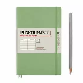 Записная книжка в линейку Leuchtturm Paperback В6+ 123 стр., мягкая обложка пастельный зеленый