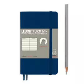 Записная книжка в линейку Leuchtturm Pocket A6 123 стр., мягкая обложка темно-синий