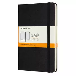Записная книжка в линейку Moleskine "Classic" Medium 11,5х18 см 240 стр, твердая обложка черная