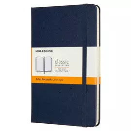 Записная книжка в линейку Moleskine "Classic" Medium 11,5х18 см 240 стр, твердая обложка синяя