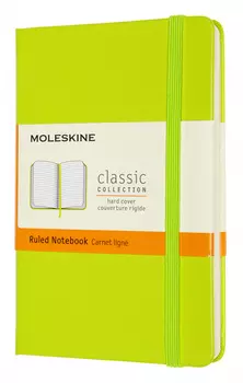 Записная книжка в линейку Moleskine "Classic" Pocket 9x14 см 192 стр., обложка лайм