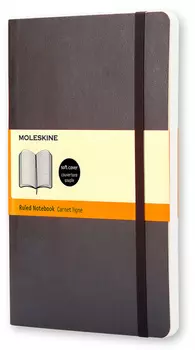 Записная книжка в линейку Moleskine "Classic Sof" Large, 130х210 мм 192 стр, обложка черная