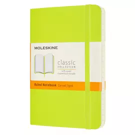 Записная книжка в линейку Moleskine "Classic Soft" Pocket, 90x140 мм 192 стр мягкая обложка, лайм