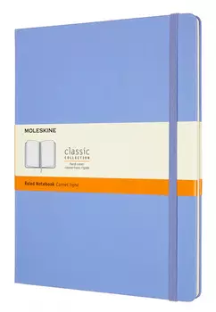 Записная книжка в линейку Moleskine "Classic" XLarge 190х250 мм 192 стр, обложка голубая гортензия