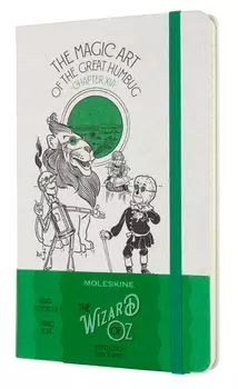 Записная книжка в линейку Moleskine "LE WIZARD OF OZ" Large 13x21 см 240 стр., обложка белый/зелены