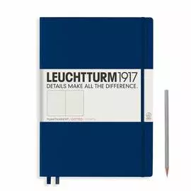 Записная книжка в точку Leuchtturm Master A4+ 235 стр., твердая обложка темно-синяя