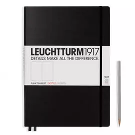 Записная книжка в точку Leuchtturm Master Slim А4+ 123 стр., твердая обложка черная