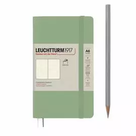 Записная книжка в точку Leuchtturm Pocket A6 123 стр., мягкая обложка пастельный зеленый