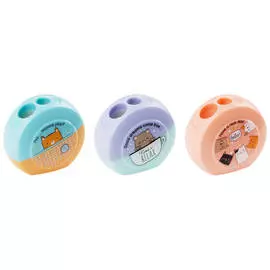 Точилка пластиковая MESHU "Beary beary" 2 отверстия, ассорти
