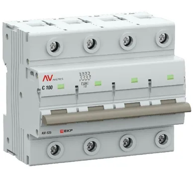 Автоматический выключатель EKF mcb125-4-100C-av AV-125 4P 100A (C) 10kA AVERES