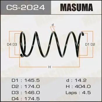 Пружина подвески Masuma, передняя, арт. CS-2024