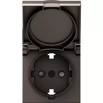 Накладка для розетки Schuko с заземлением, с крышкой, 16A 250 В~, мокко Donel A07 DE45453