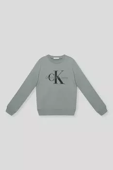 Свитшот хлопковый с логотипом Calvin Klein Jeans