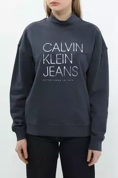 Свитшот хлопковый с логотипом Calvin Klein Jeans