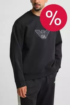 Свитшот хлопковый с логотипом EMPORIO ARMANI