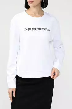 Свитшот хлопковый с логотипом EMPORIO ARMANI