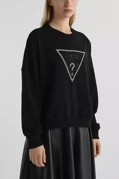 Свитшот хлопковый с логотипом Guess