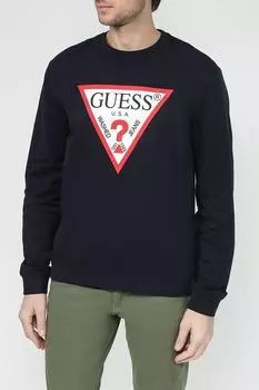 Свитшот хлопковый с логотипом Guess