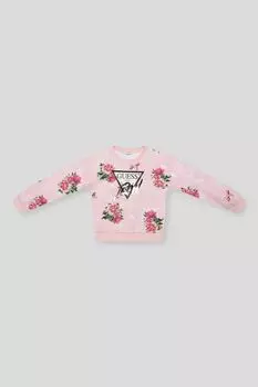 Свитшот хлопковый с принтом и логотипом Guess