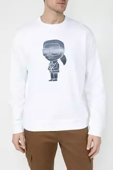 Свитшот хлопковый с принтом Karl Lagerfeld