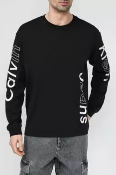 Свитшот из хлопка с принтом Calvin Klein Jeans