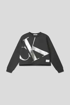 Свитшот из смесового хлопка с логотипом Calvin Klein Jeans
