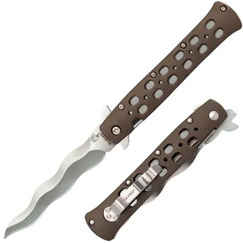Нож складной Cold Steel Ti-Lite 4" Kris Plane, сталь AUS-10A, рукоять zytel, коричневый