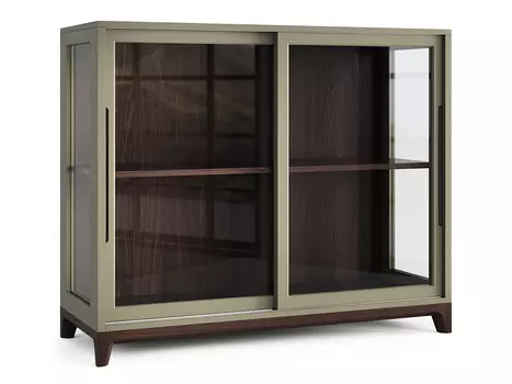 Низкая витрина case (the idea) зеленый 120x100x45 см.