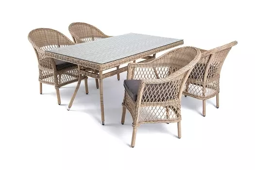 Обеденная группа амароне (outdoor) коричневый 160x75x90 см.