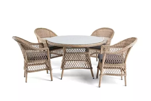 Обеденная группа дольче (outdoor) коричневый 120x75x120 см.