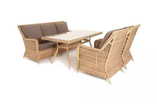 Обеденная группа гляссе (outdoor) коричневый 160x75x90 см.