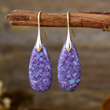 BLINGBAY женские серьги-подвески, новые простые серьги-подвески в форме капли из натурального камня, популярные аксессуары в стиле ретро, современные ювелирные изделия, подарки