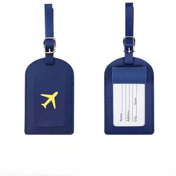 Портативная бирка для багажа из искусственной кожи, идентификационная этикетка для чемодана, бирки для багажа, бирка для багажа, аксессуары для путешествий розовый